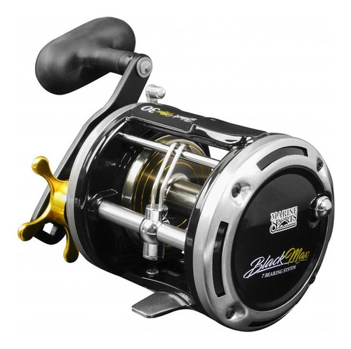 Carretilha Marine Black Max 50 7 Rolamentos 3.6:1 Drag:8kg