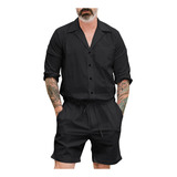 Bx) Mono De Manga Corta For Hombre, Estilo Casual