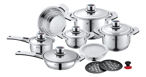 Batería Cocina 16pz Acero Inox Quirurgico Multicapa Amercook