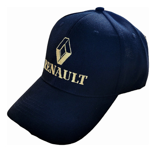 Gorra Renault Bordada Premium Gabardina Negra