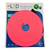 Tira Led Neon Flex 5m 12v Con Fuente 12v 3a Decorativa Color De La Luz Rosa