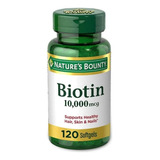 Biotin 10.000 Mcg Nature's Bounty 120 Softgels . O + Barato