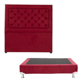 Cabecera Queen Size Dicasa Mary Rojo + Box Dicasa Red