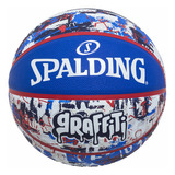 Balón De Baloncesto Spalding Graffiti, Color Azul Y Blanco