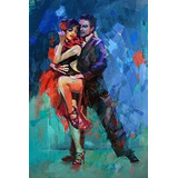 Bailarines De Tango Pintados A Mano No Son Impresiones