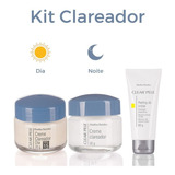 Kit Clear Pele Creme Clareador Dia Noite + Peeling Envio 24h