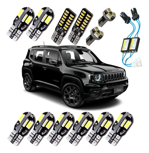 Kit Led Interno 6000k Jeep Renegade Anti Erro No Painel