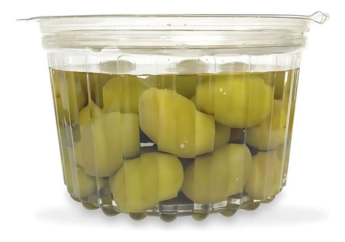 Pote Plastico Descartable Con Tapa Bisagra 500ml X 50un.