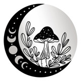 Wall Mirror Tiles | Mushroom Moon Mirror Sticker Decor - 2d