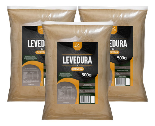 Levedura De Cerveja 500g Kit 3 Unidadades