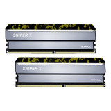 Memoria Ram G.skill Sniper X Dimm Ddr4 16gb (2 X 8gb) 2666mhz F4-2666c19d-16gsxk Gris Camuflaje Digital