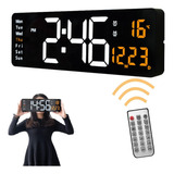 Reloj De Pared Digital Led Con Pantalla Grande, Control