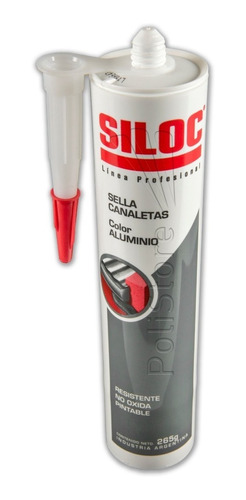 Sellador Silicona Sella Canaleta Zingueria Siloc 265 Gr