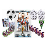 Messi Argentina Barcelona Fiesta 30 Niños Vaso Plato Caja