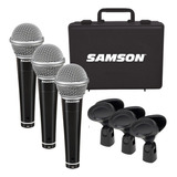 Kit X3 Microfonos Dinamicos Samson R21 + Estuche + 3 Pipetas