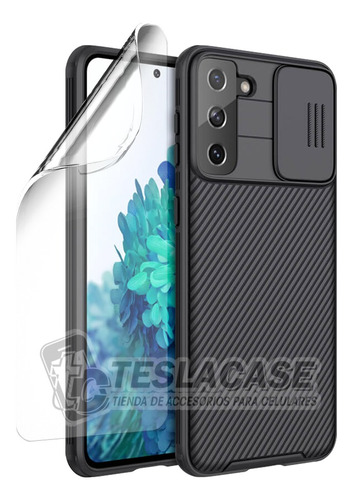 Carcasa Para Samsung S21 Plus Nillkin Negro+ Lámina Hidrogel