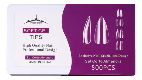 Tips Paris Night Soft Gel Caja X 500u Cortas Press On Nails