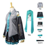 Disfraz De Peluca De Vocaloid Miku Para Cosplay, Vestido Jap