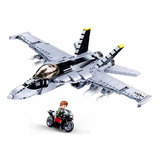 Avion Grande Militar Bloque Md F18 682pzas Compatible Lego