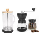 Pack Cafetera Francesa 350ml Con Moledor Manual De Café Pren