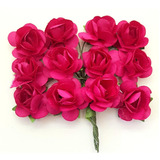Ramillete Mini Rosas X 12 Unid De Papel Artificiales