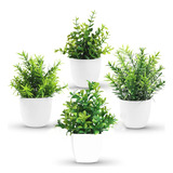 4 Plantas Artificiales Macetas Decorativas Bonsai De Hogar