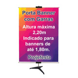 Porta Banner Com Garra 2,20m Tripé Pedestal Base Desmontável