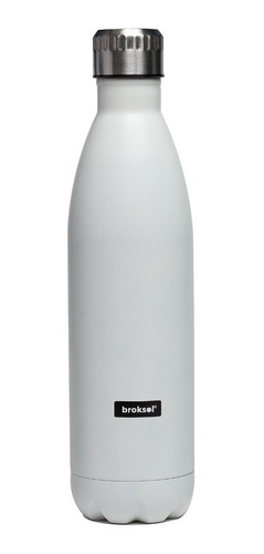 Botella Broksol 750 Ml Acero Inoxidable Frío Calor Blanca