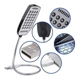 New Lampara De 28 Led Luz Blanca Flexible Usb Blanco O Negro