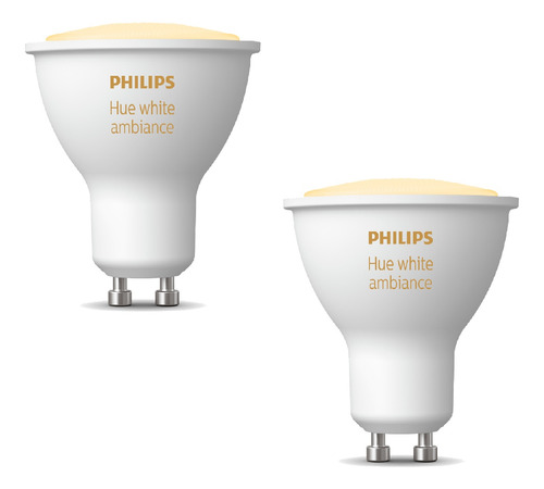 Pack 2x Ampolleta Philips Hue White Ambiance Gu10