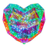 Lampara Led Mesa Noche Corazón Cristal Rgb 3d Regalo Ideal 