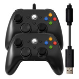 Kit 2 Controles Com Fio Video Game 360 Computador Joystick