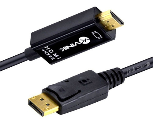 Cabo Displayport Para Hdmi 2.0 4k Ultra Hd Blindado 2 Metros