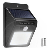 Panel Reflector Solar 20 Led Sensor Movimiento Ip65 Carcasa Negro Luz Blanco Neutro