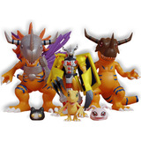 Agumon E Digievoluções (greymon, Metal, War) Digimon 6 Unid.