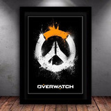 Quadro Decorativo Gamer Overwatch Ps4 Xbox Moldura 43x33cm 