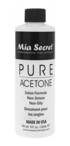 Acetona Pura Para Uñas 4oz Marca Mia Secret