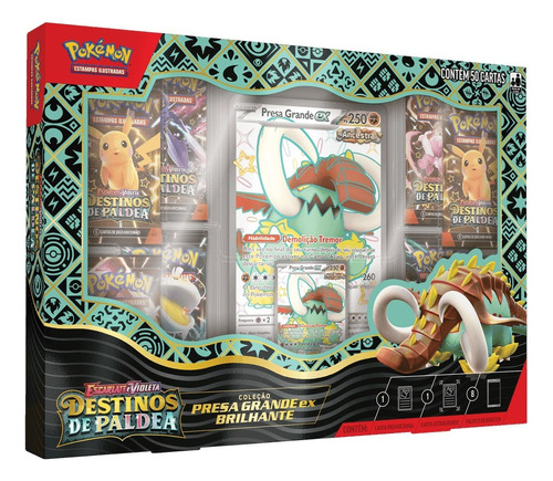 Box Pokémon Destinos De Paldea Presa Grande Ex Brilhante