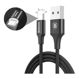 Cabo Usb Tipo C Carregamento Rápido Led Reforçado 1 M Baseus