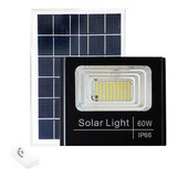 Foco 60w Exterior Ip67 + Panel Solar + Control Remoto