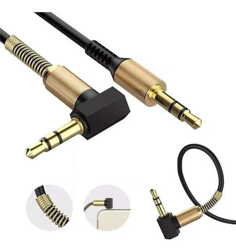 Cable Audio Auxiliar Espiral Conector Plug Jack Mp3 Parlante