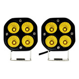 2 Faro Led Cuadrado Led Spot 3 Pulgada Amarillo Fijo Estrobo