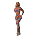 Conjunto Legging Empina Bumbum Enjoy + Top Aesthetic Moving