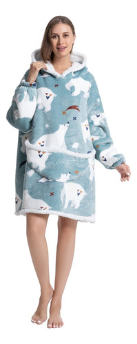 Polerón Pijama Bata Frazada Polar  Térmica Hombre Mujer 1
