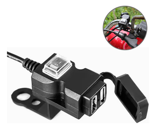 Cargador Doble Usb Para Motocicleta Celular Gps Carga Rápida