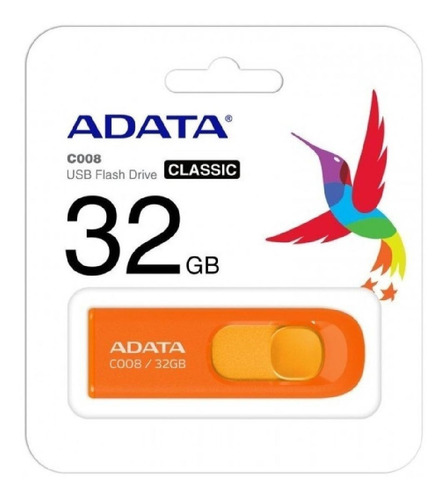 Memoria Usb Adata Classic C008 32gb 2.0 Naranja