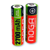 Pilas X2 Recargables 2700mah Noga Aa Blister Cerrado 2u Gtia