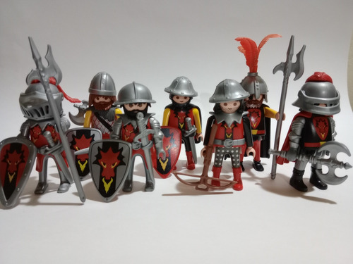 Playmobil Lote Caballeros Dragón De Fuego Con Accesorios 