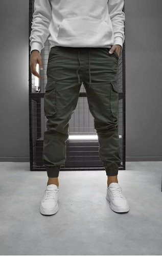 Jogger Cargo Hombre Gabardina Elastizada Colores Milan Bond