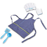 Brinquedo Roupa Azul De Chef De Cozinha Cozinheiro Infantil